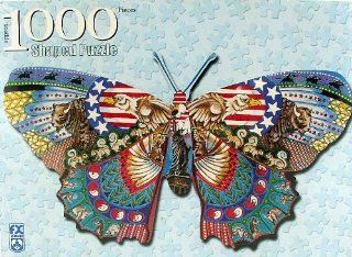 Americana Butterfly 1000 Piece Shaped Jigsaw Puzzle 22" x 40" Made in Germany #78007: Toys & Games