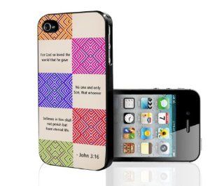Colorful Triangle Design with John 3:16 Bible Verse iPhone 5 Hard Case: Cell Phones & Accessories