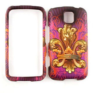 ACCESSORY MATTE COVER HARD CASE FOR LG OPTIMUS M / OPTIMUS C MS 690 ROYAL FLEUR ON PINK: Cell Phones & Accessories