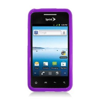 Aimo Wireless LGLS696PCTPU014 Hybrid Sensual Gummy PC/TPU Slim Protective Case for LG Optimus Elite/Optimus M+/Optimus Plus/Optimus Quest /LS696   Retail Packaging   Purple: Cell Phones & Accessories