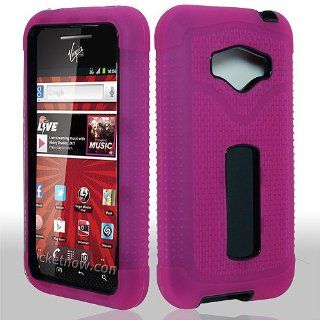Hot Pink Hard Soft Gel Dual Layer Cover Case for LG Optimus Elite LS696: Cell Phones & Accessories