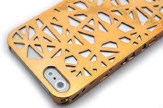 For iPhone 5 5S Wydan Gold Chrome Birds Nest Woven Designed Ultra Thin Hard Case Cover: Cell Phones & Accessories