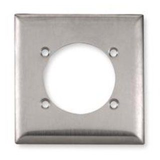 HUBBELL SS701 Wall Plate AC 2 Gang Straight Blade 30/50/60a 4w Stainless Steel: Home Improvement