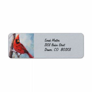 Red Cardinal Return Address Label