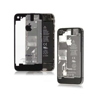 New Transformers iPhone 4S Clear Transparent Black Replacement Glass Battery Door Back Cover Housing With Diffuser Chrome Ring and Interior Frame + Free Screwdriver(Fits AT&T Verizon Sprint 4S): Cell Phones & Accessories