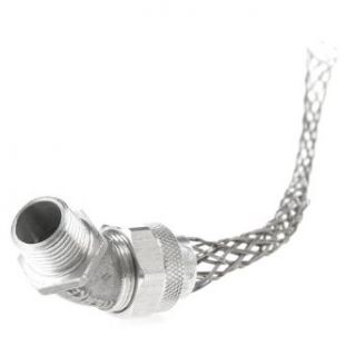 Woodhead 36316 Cable Strain Relief, Right Angle Female, Deluxe Cord Grip, Aluminum Body, Stainless Steel Mesh, 1/2" NPT Thread Size, .500 .625" Cable Diameter, F2 Form Size: Electrical Cables: Industrial & Scientific