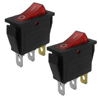 2 Pcs 3 Pins SPST On/Off Neon Light Rocker Switch AC 250V/16 20A/125V   Wall Light Switches  