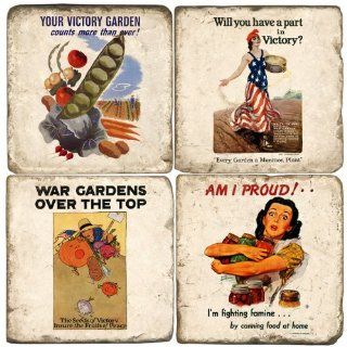 Victory Garden Drink Coasters: Kitchen & Dining