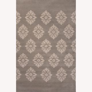 Hand Tufted Holiday Pattern Grey/white Wool Rug (5x8)