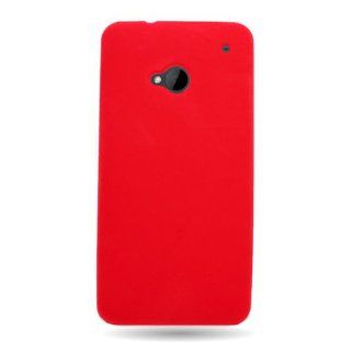 CoverON Soft Silicone RED Skin Cover Case for HTC ONE M7 ATT / T MOBILE / SPRINT / TING [WCP711]: Cell Phones & Accessories