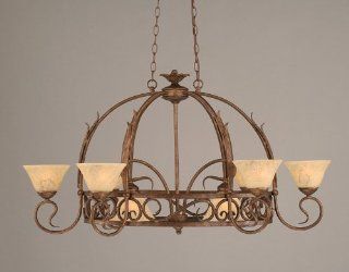Toltec Lighting Leaf 8 Light Chandelier Pot Rack with Italian Marble Glass Shade Kitchen & Dining
