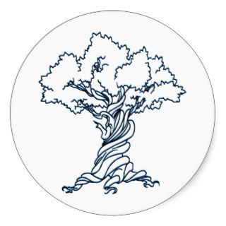 Cool Breeze Tree Round Sticker