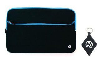 Dell XPS L702X 17.3 Inch Notebook Laptop Computer Neoprene Sleeve Carrying Case with External Zipper Pocket, Color Black / Blue + NuVur ™ Keychain (ND17G2B1): Computers & Accessories