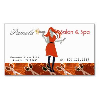 Red Hair   Stylist Beau ty Salons Spa Business Card Template