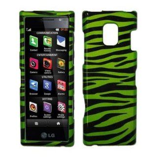 Neon Green and Black Zebra Stripes Design Snap On Cover Hard Case Cell Phone Protector for LG New Chocolate BL40 [Accessory Export Packaging]: Cell Phones & Accessories