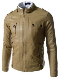TheLees Mens Casual Slim Fit Rider Style Faux Synthetic Leather 706 Jacket at  Mens Clothing store Faux Leather Outerwear Jackets