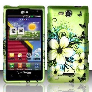 Rubberized Hawaiian Flowers Design for LG LG Lucid 4G VS840: Cell Phones & Accessories