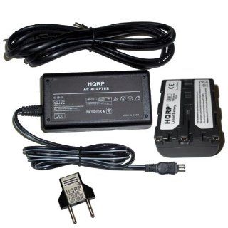 HQRP AC Power Adapter / Charger and Battery compatible with Sony CyberShot DSC F707 DSC F717 DSC F828 DSC R1 Digital Camera plus Euro Plug Adapter: Electronics
