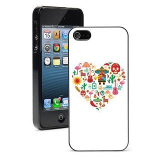 Apple iPhone 4 4S 4G Black 4B709 Hard Back Case Cover Color Heart Love Mexico Icons: Cell Phones & Accessories