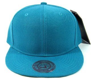 Blank Plain Vintage Snapback Caps Fashion   Solid Teal Green : Sports & Outdoors