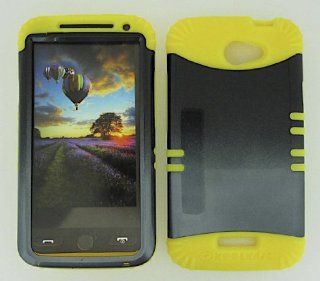 For Htc One X S720e Gray Black Heavy Duty Case + Yellow Rubber Skin Accessories: Cell Phones & Accessories