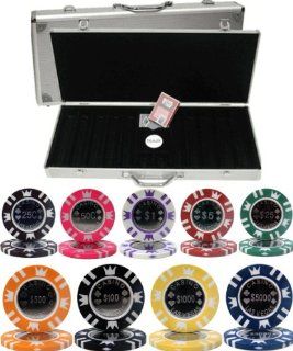Casino Crown Coin 15gm 500 Chip Poker Set with Aluminum Case : Sports & Outdoors