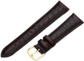 Hadley Roma Men's MSM717RB 190 19 mm Brown Crocodile Grained Leather Watch Strap: Hadley Roma: Watches