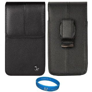 (Textured Black) Faux Leather Vertical Holster Carrying Case (SAM062) for Nokia Lumia 720 Windows Phone 8 Smartphone + SumacLife TM Wisdom Courage Wristband: Cell Phones & Accessories