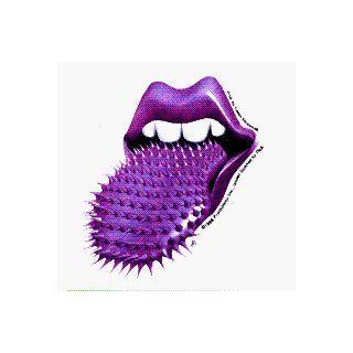 Rolling Stones   Purple Spikey Tongue on White Square   2 3/4" Square Sticker: Automotive