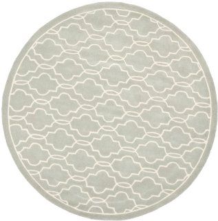 Safavieh CHT723E Chatham Collection Wool Round Handmade Area Rug, 7 Feet Diameter, Grey and Ivory  