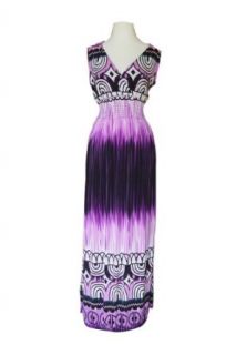 Exotic Multi Color Paisley Print Purple Maxi Dress (Small) at  Womens Clothing store: