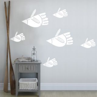 ADZif Spot Bird Fish Wall Decal S3344R Color: White