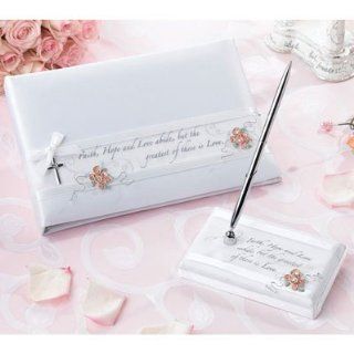 Christian Faith Wedding Guest Book and Pen Set: Arts, Crafts & Sewing