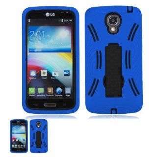 LG Volt LS740 Blue And Black Hardcore Kickstand Case: Cell Phones & Accessories