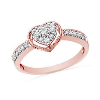 ct t w diamond heart ring in 10k rose gold orig $ 379 00 now $ 322 15