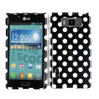 GLOSSY CELL PHONE COVER PROTECTOR FACEPLATE HARD CASE FOR LG SPLENDOR / VENICE US730 POLKA DOTS TP1632: Cell Phones & Accessories