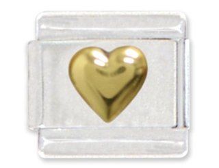 Clearly Charming Gold Heart Italian Charm: Jewelry