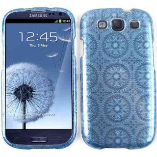Cell Armor I747 SNAP TP1377 S JC Snap On Case for Samsung Galaxy SIII   Retail Packaging   Transparent Design, Blue Circular Patterns: Cell Phones & Accessories