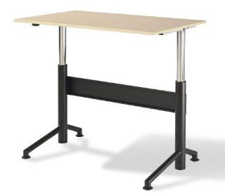 VertdeskTM 30" x 48" Electric Adjustable Stand Up Desk (Hardrock Maple with Black Base) : Office Desks : Office Products