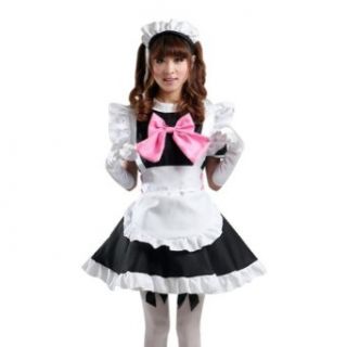 TOMSUIT Cute Cafe Maid Outfits French Maid Costumes Fancy Party Dress for Halloween (Large): Adult Sized Costumes: Clothing