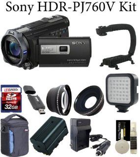 Sony HDR PJ760V + Extra Battery + LED Light + Filter Kit + Wide Angle & Telephoto Lens + Bag + 32GB SDHC Kit  Camcorder Bundles  Camera & Photo