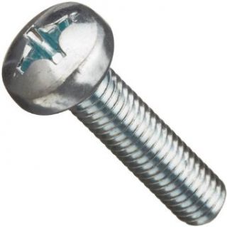 Steel Machine Screw, Zinc Plated Finish, Pan Head, Phillips Drive, Meets DIN 7985, 16mm Length, Fully Threaded, M8 1.25 Metric Coarse Threads (Pack of 25): Industrial & Scientific