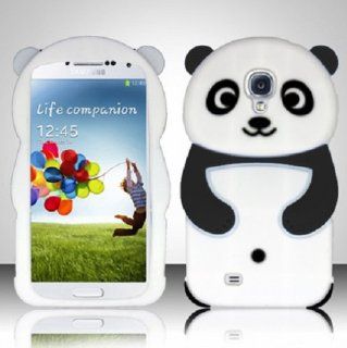 (NC) Samsung Galaxy S4 White And Black Panda Bear 3D Cartoon Soft Silicone Case Skin Cover with NanoCell4All Premium Capacitive Stylus Pen (Bundle : Silicone Case, Screen Protector And Stylus Pen): Cell Phones & Accessories