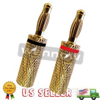 WennoW "1 Pack High Quality Heavy Banana Plug Gold Plated Metal Red Black: Computers & Accessories