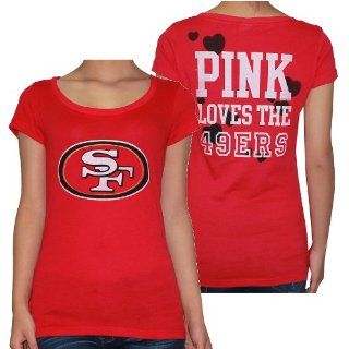 Womens NFL San Francisco 49ers T Shirt by Pink Victoria's Secret L Red  Athletic Shorts  Sports & Outdoors