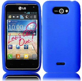 VMG LG Motion 4G MS770 Silicone Skin Case Cover   BLUE Premium 1 Pc Soft Sili: Cell Phones & Accessories