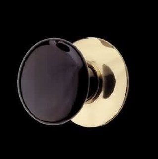 Door Knobs Black Solid Brass, Porcelain Cabinet Knob with Solid Brass Backplate  19362   Cabinet Accessories