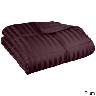 Home City Inc. All season Luxurious Striped Down Alternative Comforter Purple Size Full