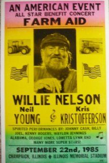 Farm Aid Poster Featuring Willie Nelson, Neil Young & Kris Kristoffererson   Prints