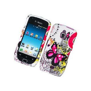 Samsung Exhibit 4G T759 SGH T759 White Pink Butterfly Cover Case Cell Phones & Accessories